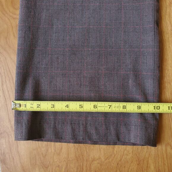 Eddie Bauer Pants Womens 10 Stretch Straight Leg Brown Glen Check Plaid Trousers - Picture 15 of 15
